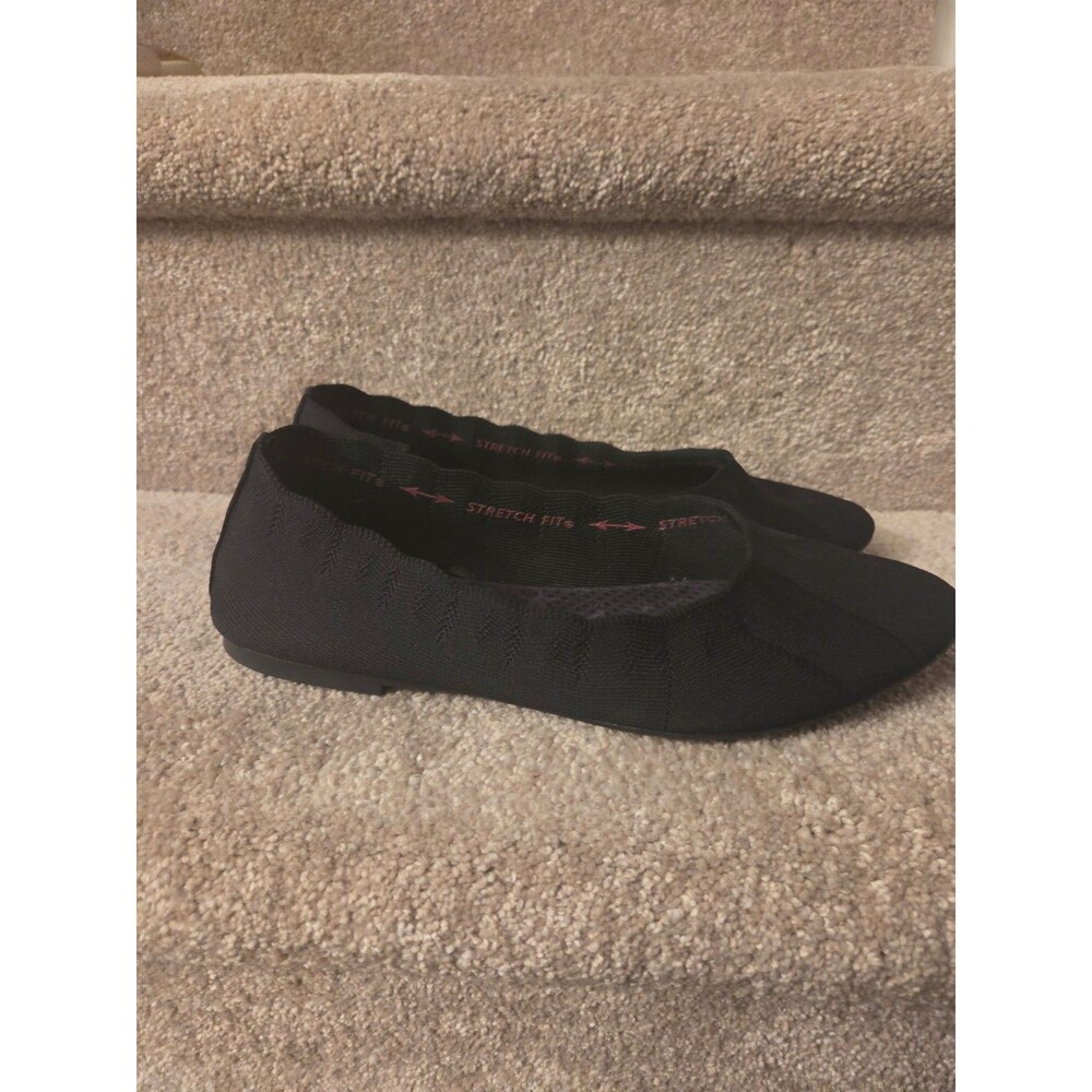 Skechers Black "Cleo" Style Ballet Flats Size 8.5 Wide Fit